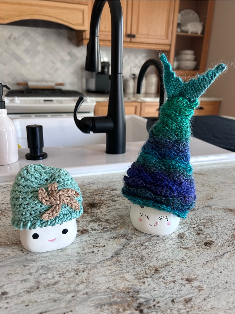 Handmade Teal & Blue Mermaid Hat  Duo